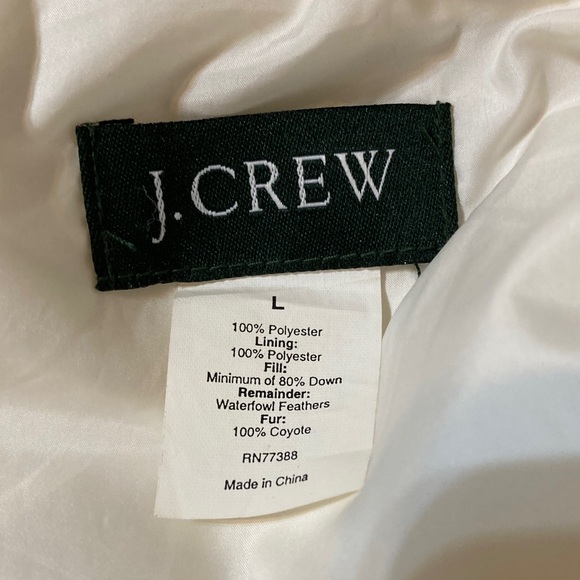 J CREW SIZE L DOWN PUFFER VEST CREAM IVORY WHITE WITH REAL FUR HOOD - Picture 8 of 12